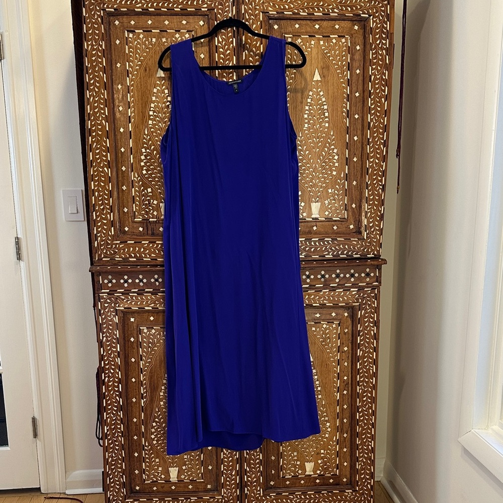Eileen Fisher Royal Blue Silk Dress